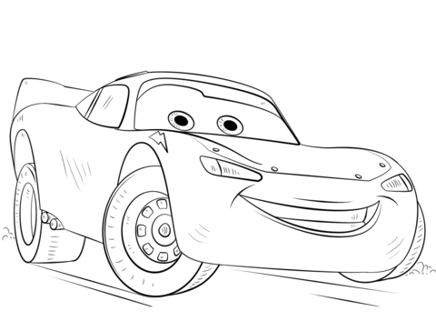 Lightning Mcqueen From Disney Cars Coloring Page